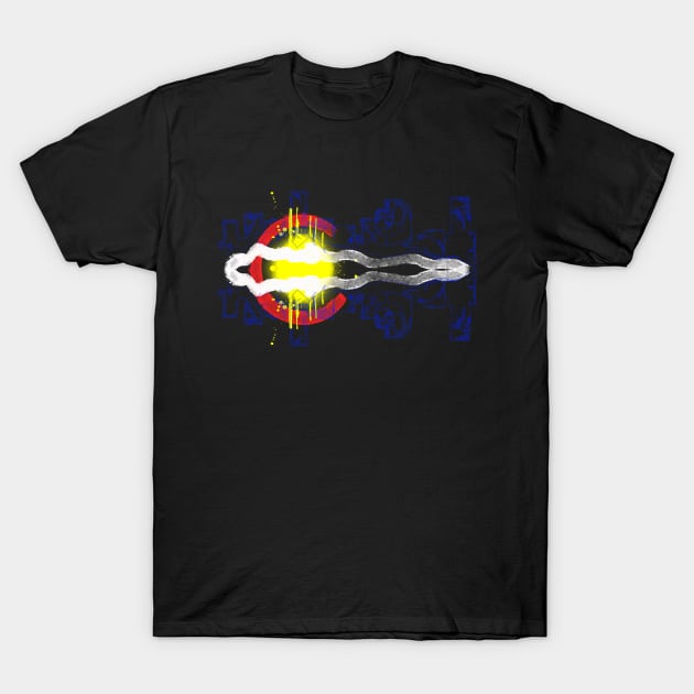 Colorado Reflection State Flag Sound Wave Art T-Shirt by That5280Lady